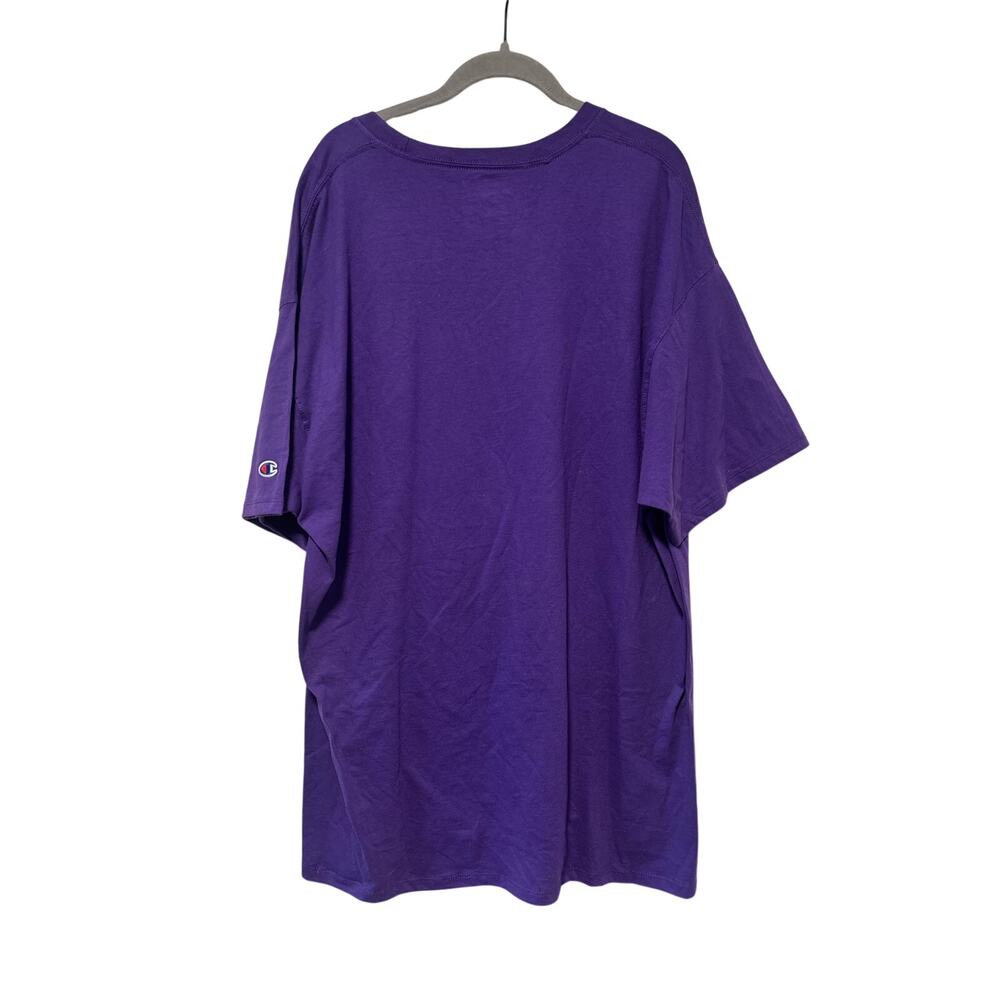 Champion Purple T-Shirt Men’s 2XL Big Logo Short Sleeve Crew Neck NWT Cotton - Picture 4 of 5
